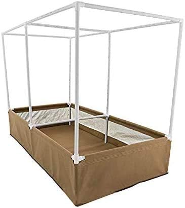 Grassroots Fabric Pots 4' x 8' Living Soil Raised Bed with Double Trellis Fittings and Blumat Irrigation Kit