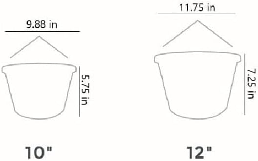 The HC Companies Euro Hanging Basket Planter Decorative 12-Inch Large Plastic Hanging Basket w/Swirl Design for Outdoor Plant, Green (Pack of 2)