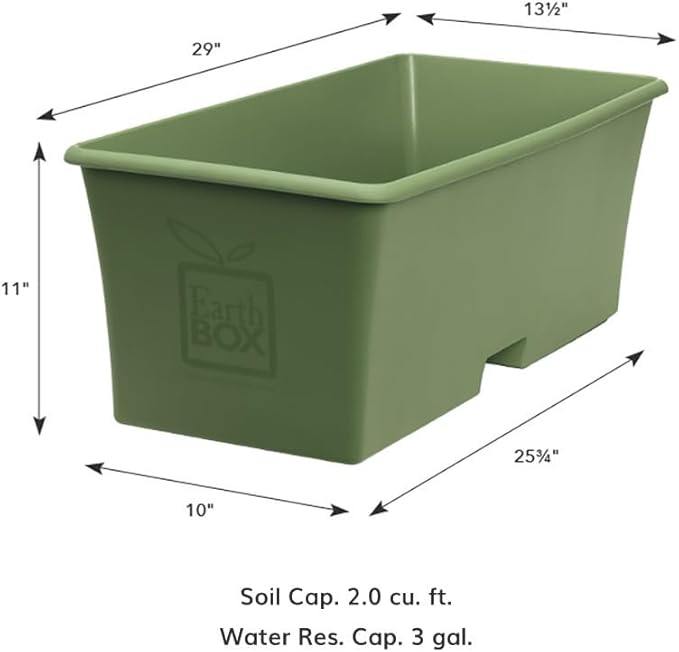 EarthBox Raised Garden Bed with Legs – Elevated Self Watering Planter Box with Wheels, Storage Shelf, Premium Plant Food, Easy Assembly, Made in USA, Sage