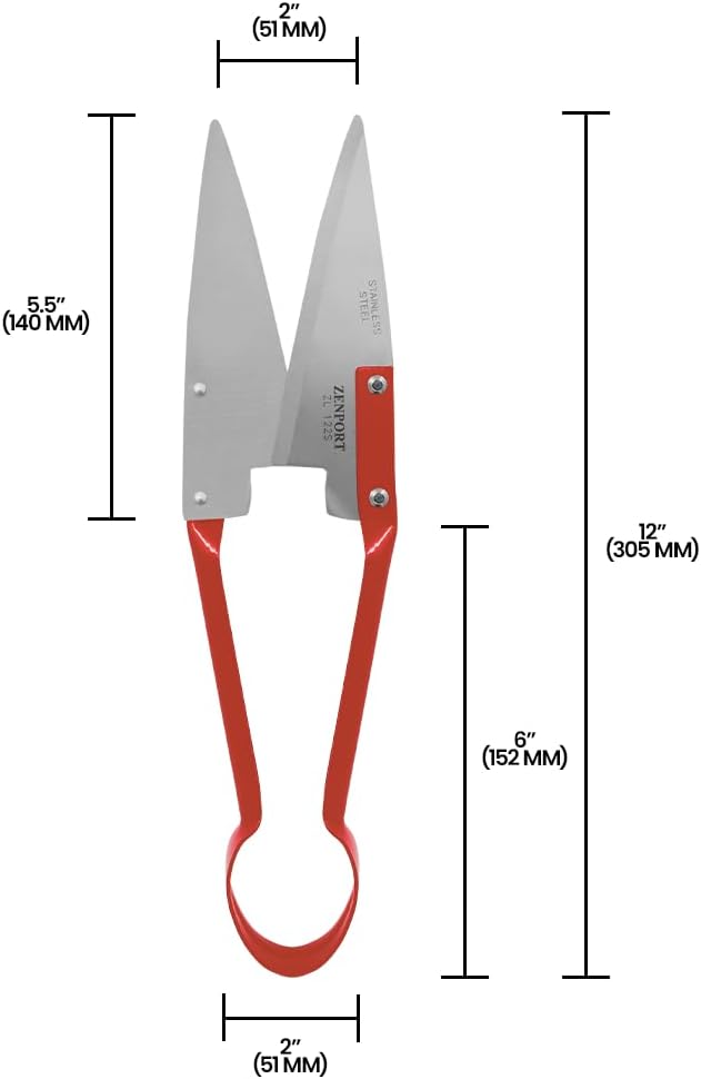 Zenport ZL122S Heavy Duty Onion and Sheep Shears, 5.5 Inch Stainless Steel Blades, Red - 3 Pack
