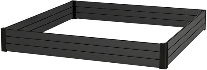 Elevated Wooden Raised Garden Planter Outdoor Flower & Vegetable Box for Patio, Backyard, or Garden - Durable, Weather-Resistant Design - 47.2" x 47.2" x 6.3" (Black)