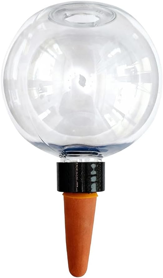 Self-Watering Globes for Indoor Plants, Clear Glass Automatic Watering Planter Insert, Self-Watering System Spikes for Release Terracotta Planter, Watering Bulbs with Slow Release (1PCS)