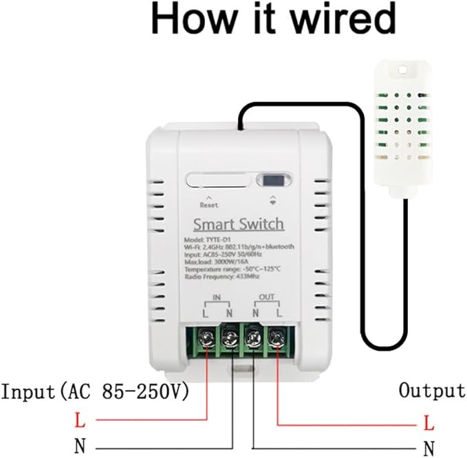 WiFi Temp-Humidity Controller Sensor Module Wireless Remote Control with Energy Consumption Monitoring, for Greenhouse, Homebrew, Climbing Pet Breeding, Incubator, Alexa Voice