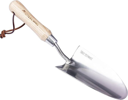 Heavy Duty Garden Trowel Stainless Steel Hand Shovel with Comfortable Grip Wood Handle for Digging, Weeding and Transplanting
