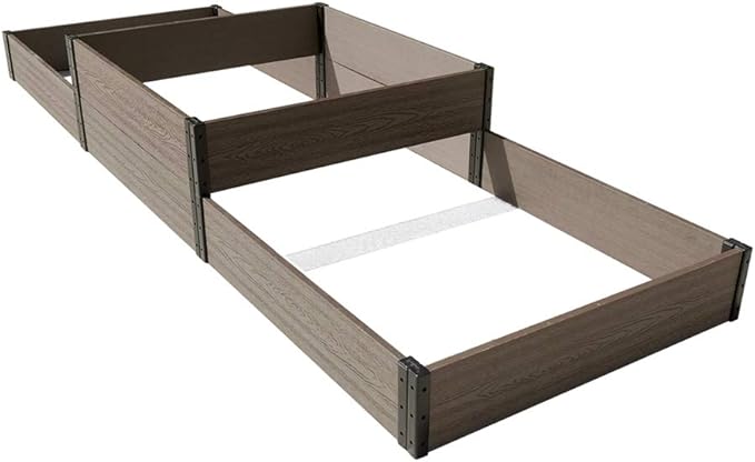 Everbloom 2-Tier Terraced Triple Raised Garden Bed with Open Bottom Mountain-A 114” L x 36” W x 7/14” H: Versatile and Easy-to-Assemble for Growing Veggies, Flowers, and Herbs in Any Soil Condition