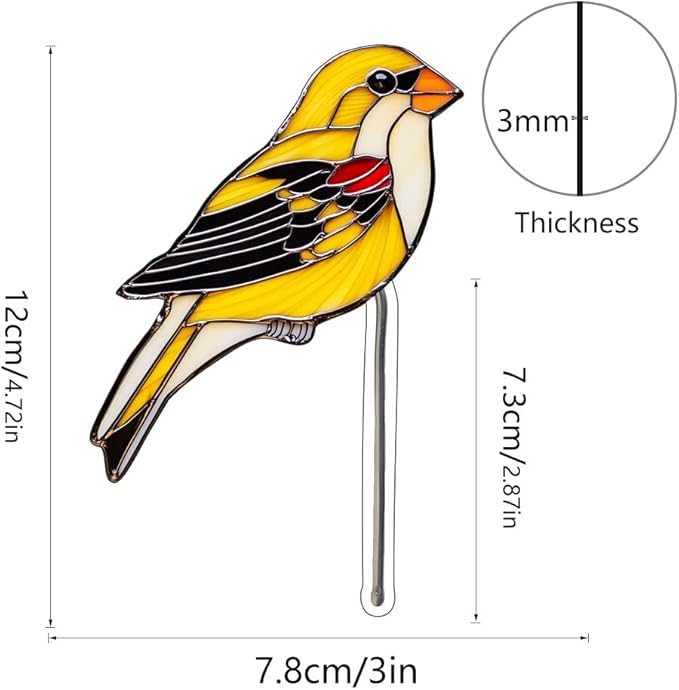 Colorful Acrylic Bird & Butterfly Garden Stakes - Potted Plant Decorative Signs, Outdoor Lawn, Patio & Pathway Art Ornaments for Yard Decoration, Multi-Colored (15)