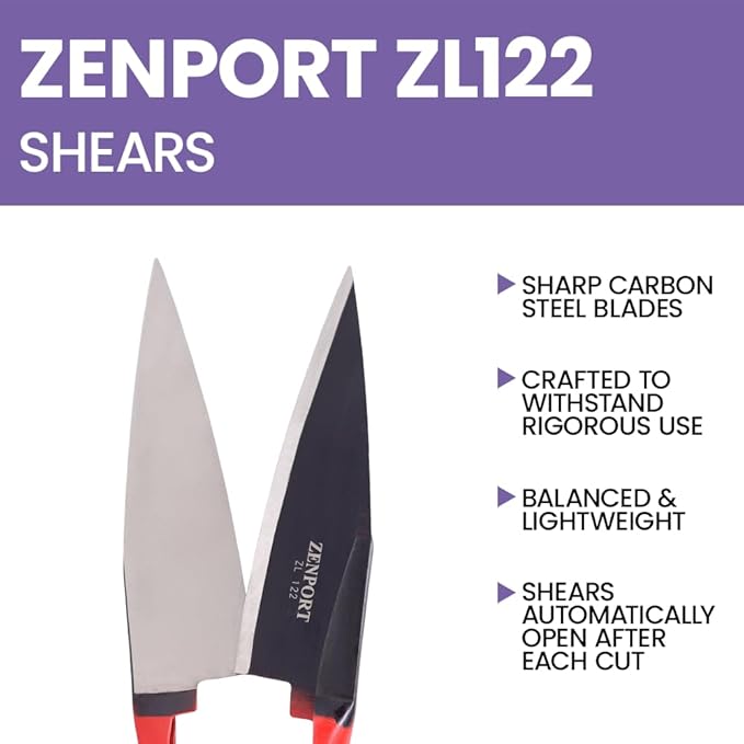 Zenport ZL122 Heavy Duty Onion/Sheep Shear, 6.5-Inch Carbon Steel Blade, 13-Inch Long