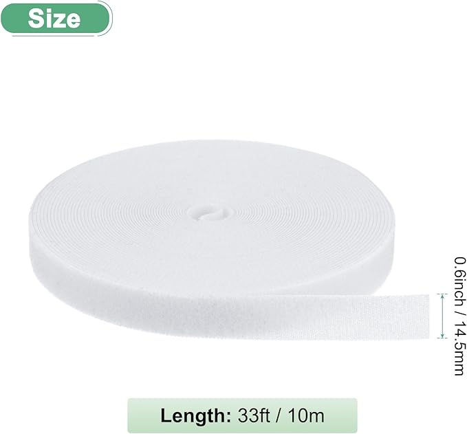 1-Roll Garden Plant Tape, 33 ft x 0.6 in Garden Hook and Loop Plant Ties Multi-Purpose Use Adjustable and Reusable Twist Wire Tape for Plants/Flowers/Vines [White]