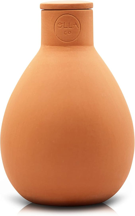 Classic Olla Watering Pot with Lid - Terracotta Self Watering Irrigation up to 2 ft in Diameter for Gardens, Raised Beds, and Pots - Vacation Friendly - Small