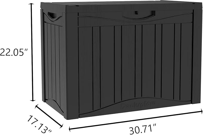 Yardgrace 52 Gallon Resin Deck Box Waterproof Outdoor Storage Box for Patio Furniture Pool Accessories Indoor Storage for Cushion Garden Tools, Black
