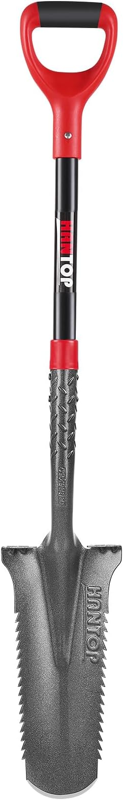 Drain Spade Root Saw Spade Narrow Serrated Shovel Digging Shovels for Cutting Root, Digging, Trenching,Transplanting,44 inches