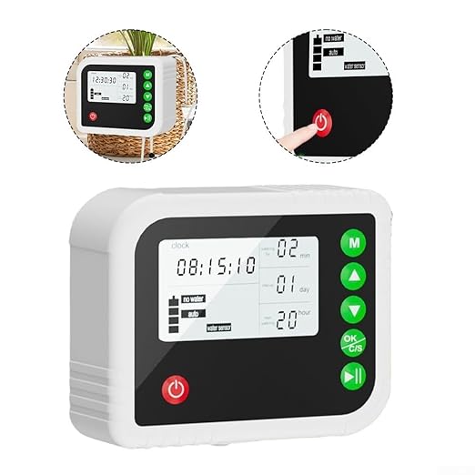 Automatic Plant Watering System with Timer, Adjustable Drip Irrigation Kit for Indoor and Outdoor Gardens and Greenhouses, Capacity 15 Pots