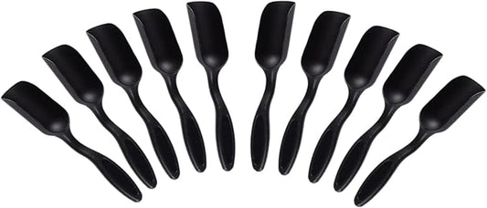 10Pcs NINGDAN Mini Shovel,Plastic Mini Gardening Shovel Spoons Soil Scoops,Cultivation Digging Transplanting Tools for Succulents Potted Flowers,Milk Powder/Coffee Beans Scoops (All Black)