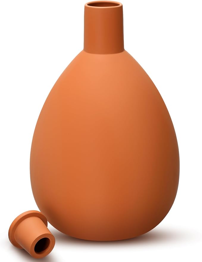 68 oz Large Olla Terracotta Self Watering Pots Terracotta Globes Clay Watering Pot with Lid Garden Irrigation Planter Insert Clay Pot Plant Waterers for Raised Beds Outdoor Indoor Plants