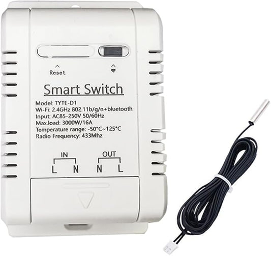 WiFi Temperature Controller Sensor Module Wireless Remote Control with Energy Consumption Monitoring, for Greenhouse, Homebrew, Climbing Pet Breeding, Incubator, Alexa Voice