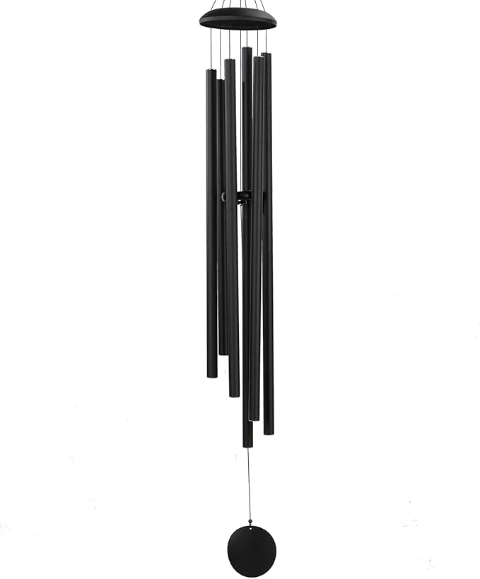 Wind-Chimes-Outdoor-Large-Decor, Deep Tone Soothing Melodic Tones Windchimes, Wind Chimes for Outside, Memorial Wind Chime Best Gift for Mom Women Grandma Neighbors（65" Black）