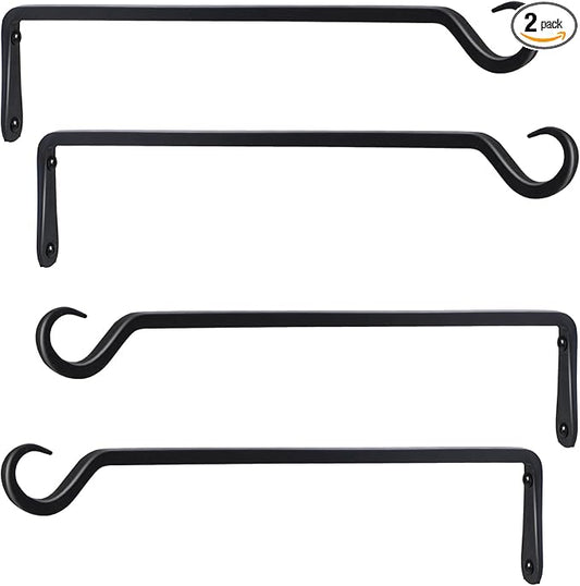 AILIN YELOKIE 16inch 4 Pack Plant Hanger, Sturdy Hanging Plant Hangers Outdoor, Bird Feeder Hanger for Bird, Plant Hangers for Planters, Lanterns, Wind Chimes Indoor Outdoor, Upgrade Black