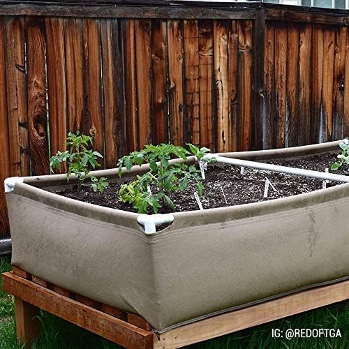 Grassroots Fabric Pots 4' x 4' Living Soil Raised Bed with Double Trellis Fittings