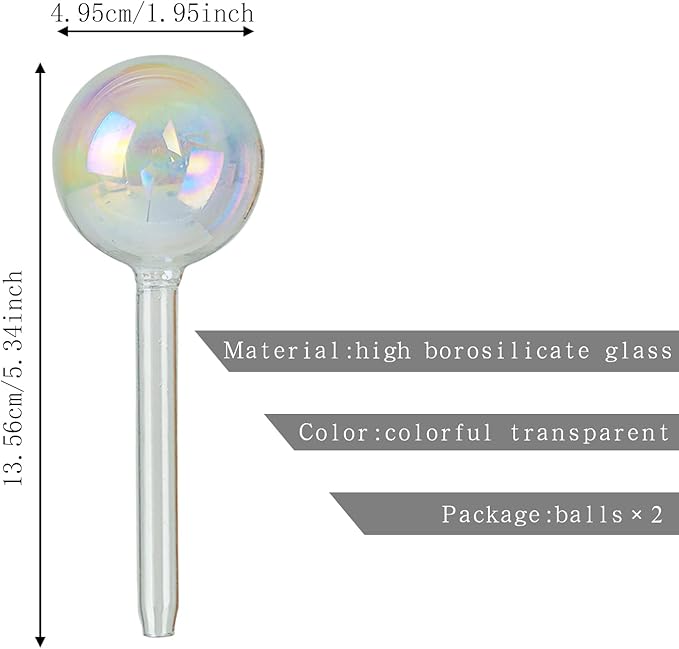 3Pcs Small Watering Globes Colorful Small Plant Watering Globes Plant Watering Globes Hand Blown Glass Indoor Plant Watering Globes