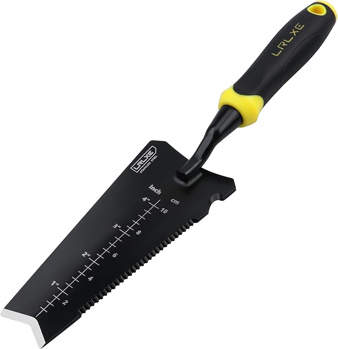 Gardening Shovel Tool,Heavy Duty Stainless Steel Garden Transplant Shovel,Root Cutter,All-Purpose Small Hand Shovel with Serrated Edge for Digging and Transplanting