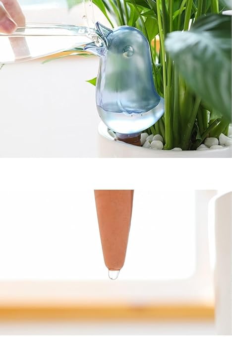 2 Pack Bird Automatic Plant Waterers - Self Watering Spikes for Indoor/Outdoor Potted Plants, Vacation Plant Watering Devices with Slow Release Design, Bird Shaped Watering Stakes