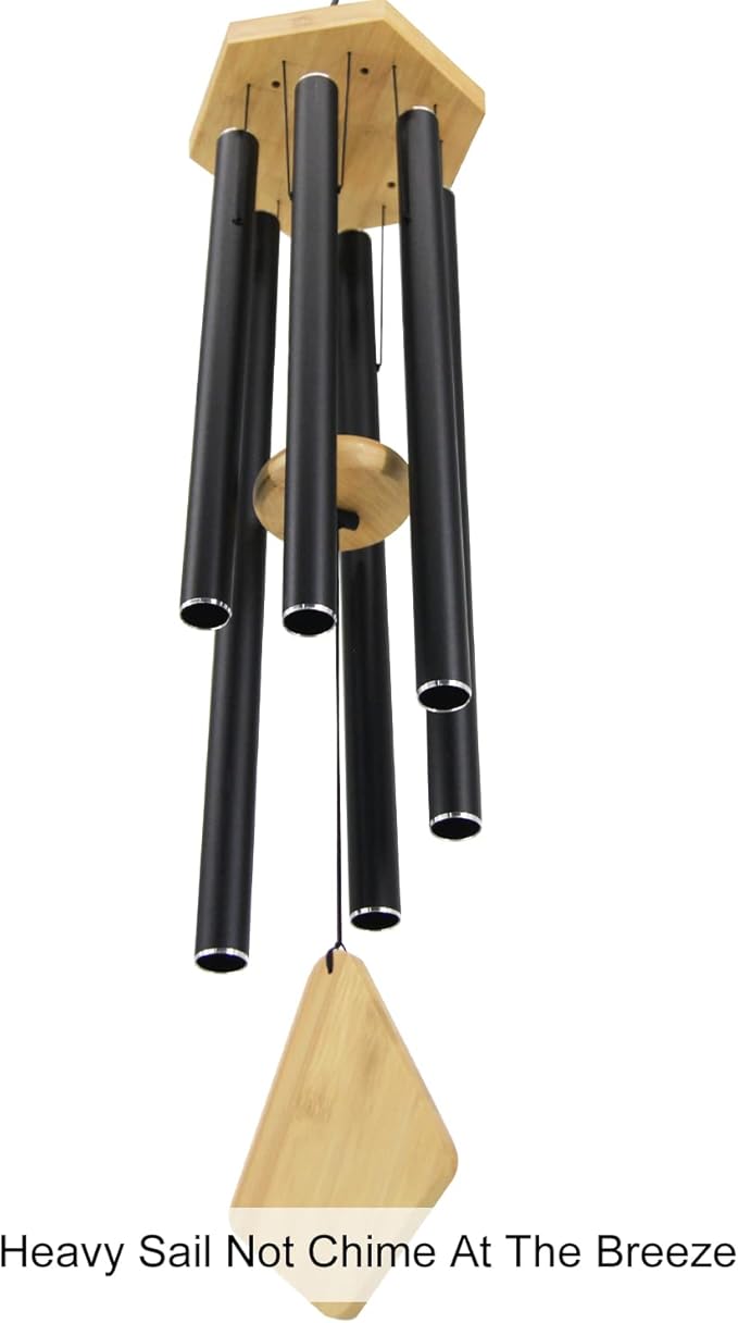 Howarmer Wind Chimes Outdoor Large Deep Tone, 36 Inches Sympathy WindChimes Outdoor Memorial Windchime for Mom/Housewarming/Christmas, Black Wind Chime for Outside Garden, Patio, Home Decor