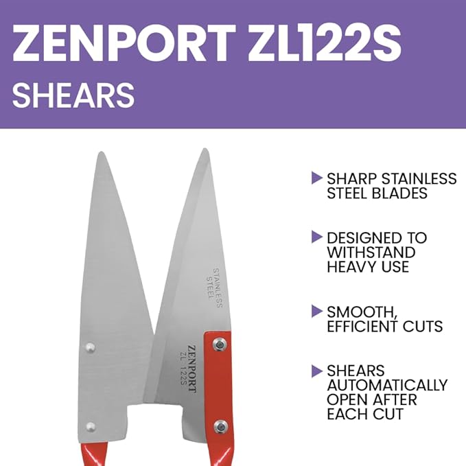 Zenport ZL122S-10PK ZL122S Heavy Duty Onion/Sheep Shear 5.5 Stainless Steel Blade 13-Inch Long Box of 10, Red