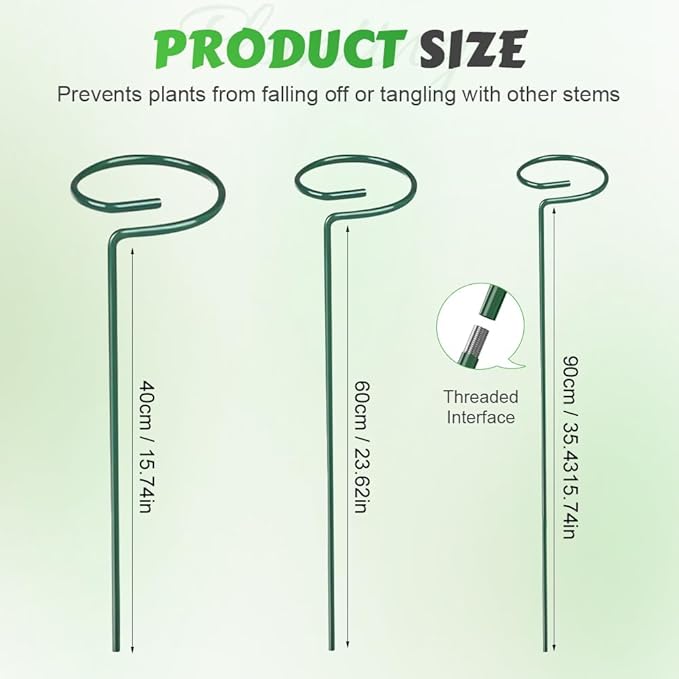 4/8/12 Pack Plant Stakes, 16/24/36 Inch Plant Support Stakes, 2025 New Plant Sticks Support, Flower Stakes for Plants Peony, Tomato Seedling, Marigold, Amaryllis, Sapling, Coreopsis (24 Inch-12 Pack)