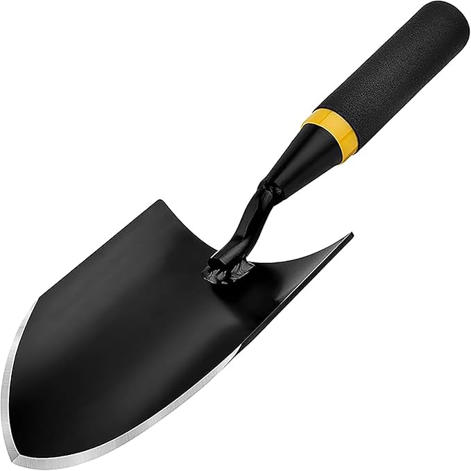 XFSPYY Garden Hand Trowel Set, Carbon Steel with Rubber Grip, Heavy Duty for Digging and Planting, Black, 2-Pack
