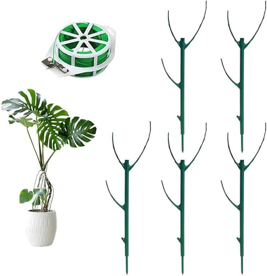 JUFFBOT Stackable Monstera Plant Support, 5 Pack Garden Plant Support Stakes for Indoor Outdoor Plants Climbing Plant Support Structures Plant Holder Stick Moss Pole for Support Tall Potted Plants