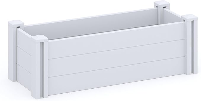 Casaphoria Raised Garden Bed, Plastic Planter Box with Open Bottom, 35.5" x 12" x 12" for Fruits, Vegetables, Herbs & Flowers, Perfect for Outdoor Gardening