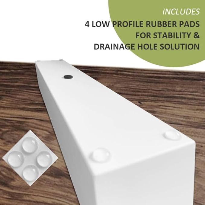 Modern Metal Trough Planter - Rectangle Succulent Planter Box - 32" Window Sill Planters - Decorative Indoor/Outdoor Table or Window - Windowsill Herb (1pc 32'' White)