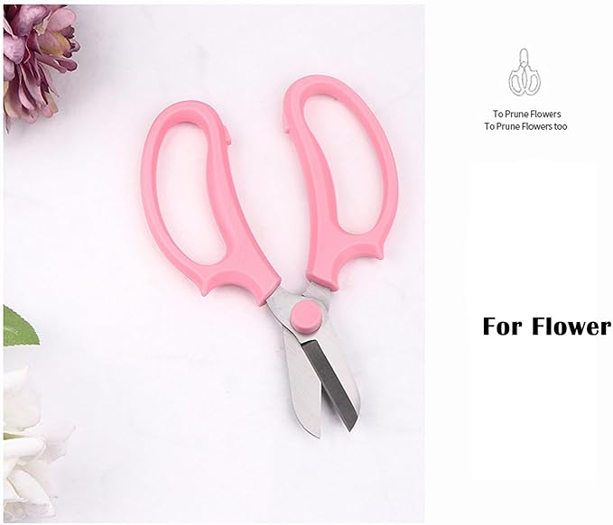 Gardening Scissor Purple Sharp Blade Alloy Steel Garden Shears for Cutting Flowers Trimming Plants of Yard Florist Rose Herb Hedge and Fruits Picking