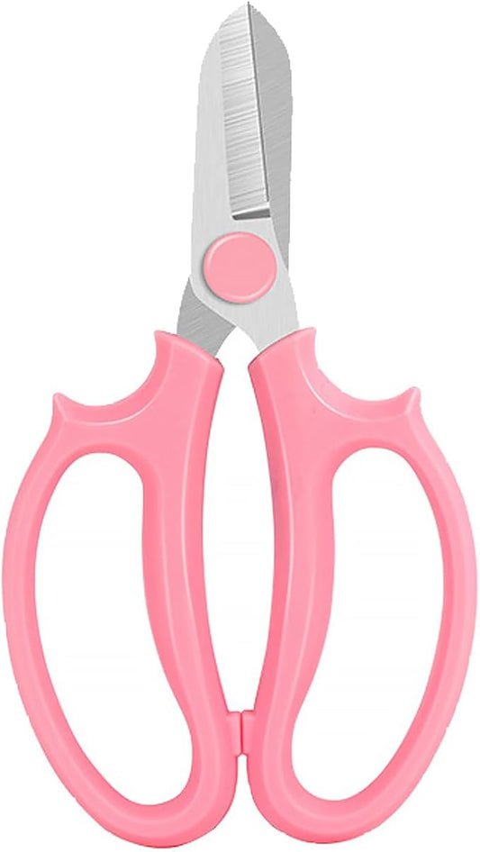 Gardening Scissor Pink Sharp Blade Alloy Steel Garden Shears for Cutting Flowers Trimming Plants of Yard Florist Rose Herb Hedge and Fruits Picking