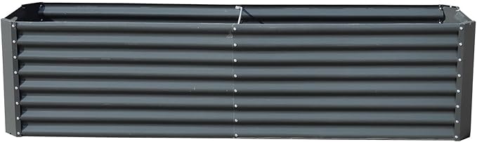 8x2x2Ft Electro-Galvanized Sheet Steel Raised Garden Bed for Flowers Planting Vegetables Grey Flower Box Volume 239 Gallons