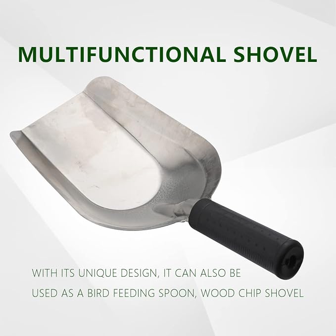 Garden Hand Shovel 11.8" x 4.5" Soil Scoop Stainless Steel Transplanter Trowel Bend Proof Garden Tools Loose Multi Function Shovel Coal Shovel for Transplanting Weeding Digging Planting