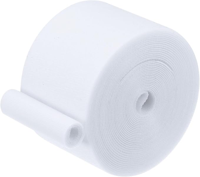 1-Roll Garden Plant Tape, 16 ft x 2 in Garden Hook and Loop Plant Ties Multi-Purpose Use Adjustable and Reusable Twist Wire Tape for Plants/Flowers/Vines [White]