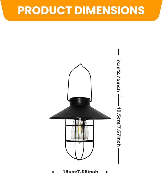 4 Pack ‌Solar Lanterns Outdoor Waterproof Ideal as Gifts for Women, Mothers and Wife.Vintage-Style Hanging Solar Lights Suitable for Outdoor Use in Yards, Patios, Backyards and Porches.