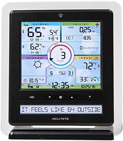 AcuRite Iris (5-in-1) Wireless Indoor/Outdoor Weather Station with Color Display for Hyperlocal Weather Conditions (01536MCBA1)