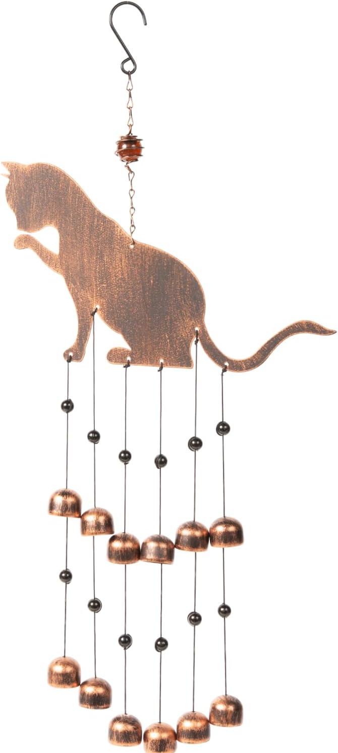 VP Home 25" H Fancy Cat Wind Chimes for Outside - Unique Memorial Windchime for Outdoor Decoration and Garden Decor - Chimes for Women, Mom, Grandma, Unisex