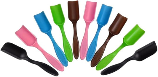 10Pcs NINGDAN Mini Shovel,Plastic Mini Gardening Shovel Spoons Soil Scoops,Cultivation Digging Transplanting Tools for Succulents Potted Flowers,Milk Powder/Coffee Beans Scoops (5 Colors)
