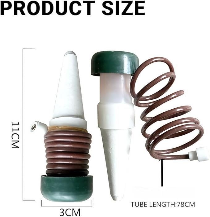 TUKIU 2 Pack Plant Self Watering Stakes, Automatic Watering Terracotta Spikes for Vacation Plant Self Watering Kit for Outdoor & Indoor Use