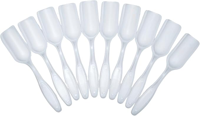 10Pcs NINGDAN Mini Shovel,Plastic Mini Gardening Shovel Spoons Soil Scoops,Cultivation Digging Transplanting Tools for Succulents Potted Flowers,Milk Powder/Coffee Beans Scoops (All Transparent)