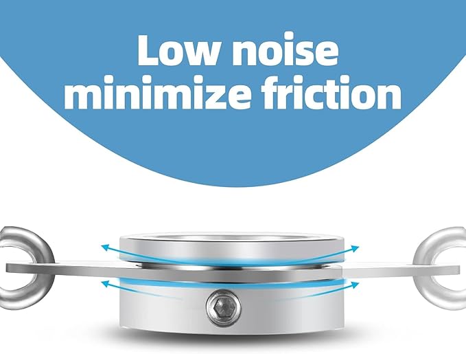 Anovo Flag Pole Rings, Flagpole Rings Aluminum Alloy 360° Rotating Anti Wrap Flag Mounting Spinning Ring Clips for 0.75-1.02 Inch Diameter Flagpole(1 Inch -Pack of 2, Matte Silver)