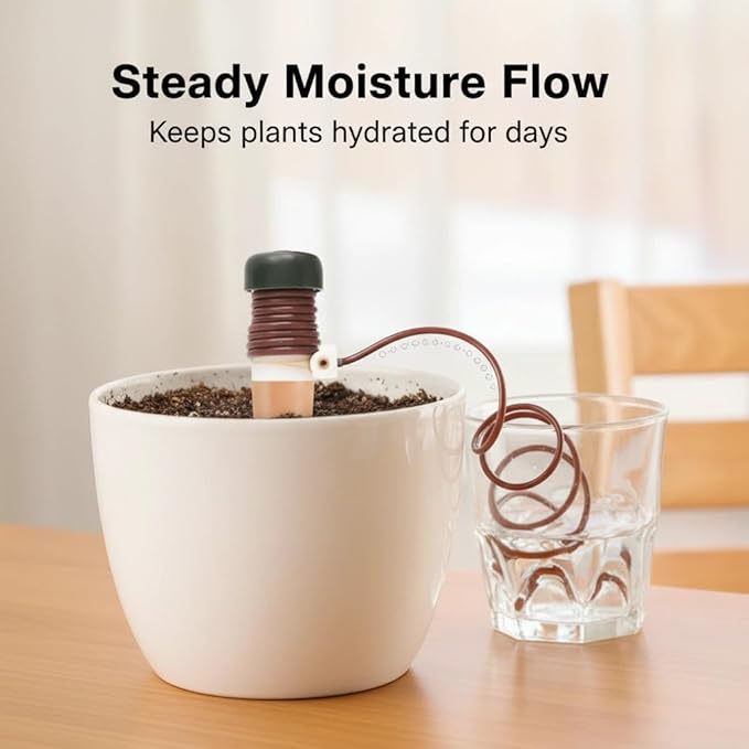 TUKIU 2 Pack Plant Self Watering Stakes, Automatic Watering Terracotta Spikes for Vacation Plant Self Watering Kit for Outdoor & Indoor Use