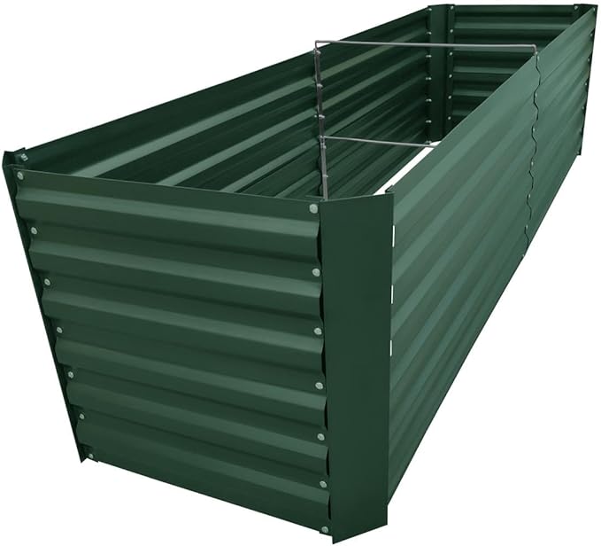 6x2x2FT Green Metal Raised Garden Bed Kit, Galvanized Outdoor Garden Bed Planter Box for Vegetables, Flowers, Herbs, Succulents and More