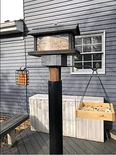 AILIN YELOKIE 16inch 4 Pack Plant Hanger, Sturdy Hanging Plant Hangers Outdoor, Bird Feeder Hanger for Bird, Plant Hangers for Planters, Lanterns, Wind Chimes Indoor Outdoor, Upgrade Black