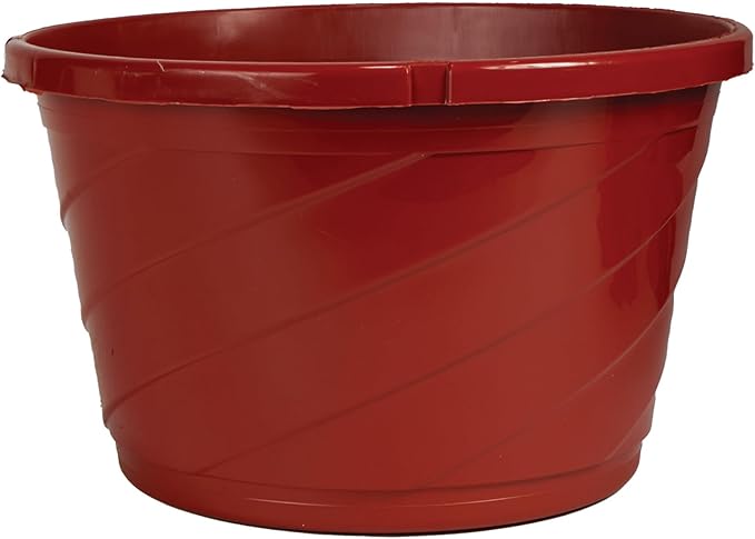The HC Companies Euro Hanging Basket Planter Decorative 12-Inch Large Plastic Hanging Basket w/Swirl Design for Outdoor Plants, Clay (Pack of 2)