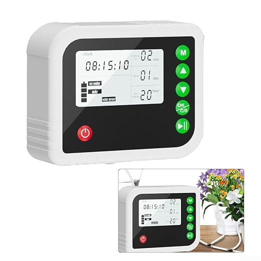 Automatic Plant Watering System with Timer, Adjustable Drip Irrigation Kit for Indoor and Outdoor Gardens and Greenhouses, Capacity 15 Pots