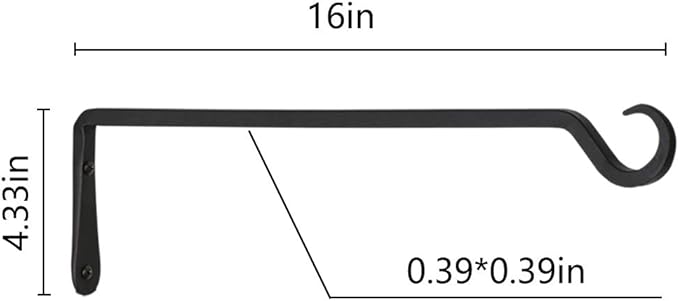 AILIN YELOKIE 16inch 4 Pack Plant Hanger, Sturdy Hanging Plant Hangers Outdoor, Bird Feeder Hanger for Bird, Plant Hangers for Planters, Lanterns, Wind Chimes Indoor Outdoor, Upgrade Black